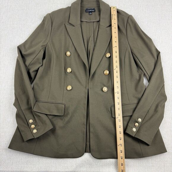 Lane Bryant The Bryant Blazer Size 16 Olive Green Gold Buttons Ponte Jacket - Picture 15 of 16